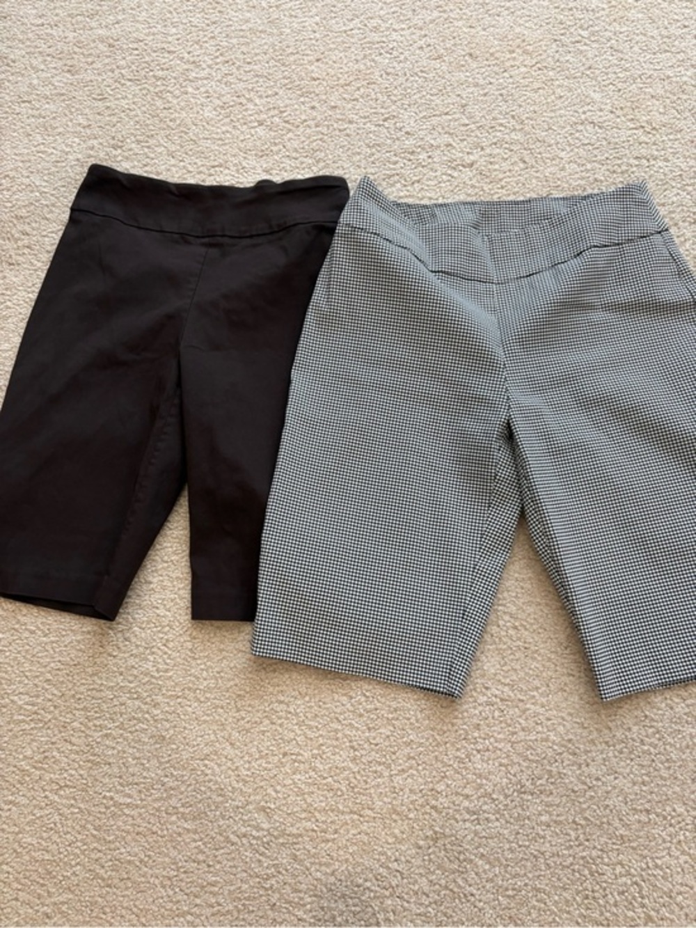 Attyre Brown and Black/White Houndstooth Bermuda Shorts Duo